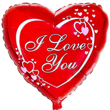 Фольгированный воздушный шар сердце "Люблю тебя"