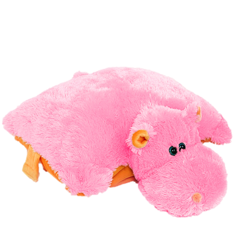 Мягкая игрушка подушка бегемот розовый