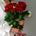Букет 15 червоних троянд Мері Мі, 70 см