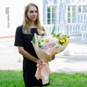 Букет из георгины "Солнечный комплимент"