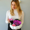 Подарочный набор с цветами и вареньем Черника-лаванда