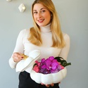 Подарочный набор с цветами и вареньем Черника-лаванда