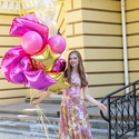 Охапка воздушных шаров с цифрой