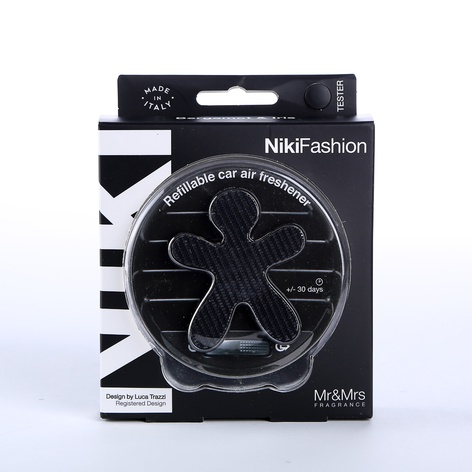 Ароматизатор в машину чоловічок Mr&Mrs NIKI FASHION Bergamot & Iris - Laminated Silver/Black
