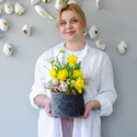 Цветы в коробке "Улыбка солнца"