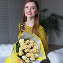 Букет 21 кремова троянда Талея