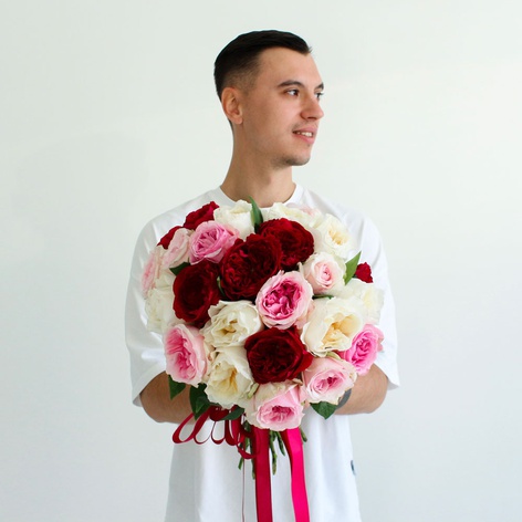 Букет 25 роз Дэвид Остин