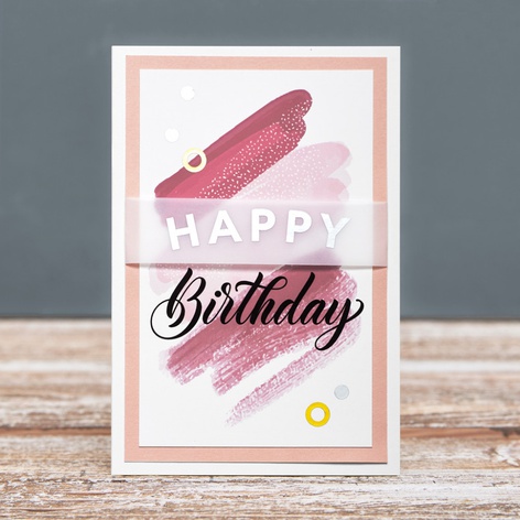 Открытка ручной работы "Happy Birthday"
