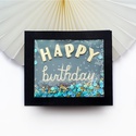 Открытка прозрачная с сыпучим блеском "Happy Birthday"