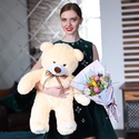 Подарочный набор с букетом тюльпанов и медведем