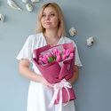 Букет 15 розовых тюльпанов