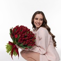 Букет 101 червоний тюльпан