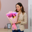 Букет из 15 крашеных тюльпанов