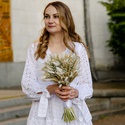 Букет невесты из гипсофилы и пшеницы