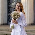 Букет невесты из гипсофилы и пшеницы