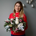 Новогодняя композиция из искусственной хвои "Новогодняя ночь"