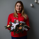 Новогодняя композиция из искусственной хвои "Санта"