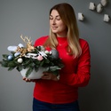 Новогодняя композиция из искусственной хвои "Зимний лес"