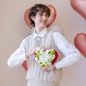 Цветы в бархатной коробке "Сердце фрезий"