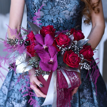 Квіти в коробці "Малиновий свято"