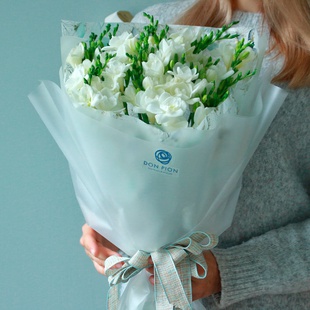 Букет из 19 белых фрезий