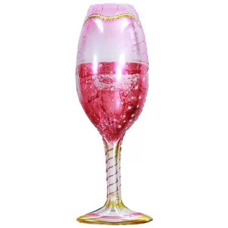 Фольгированный шар бокал шампанского, розовый