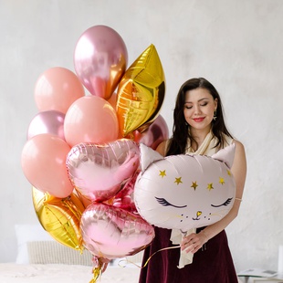 Охапка воздушных шаров "Нежная кошечка"