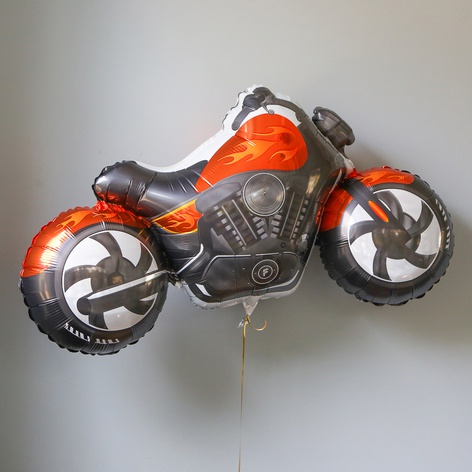 Фольгированный шар "Мотоцикл оранжевый"