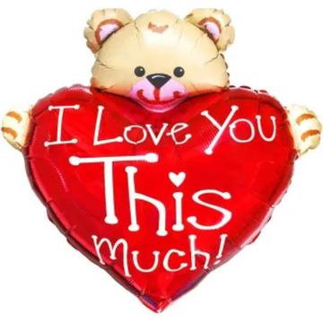 Фольгована повітряна куля "Серце з ведмедиком I love you"