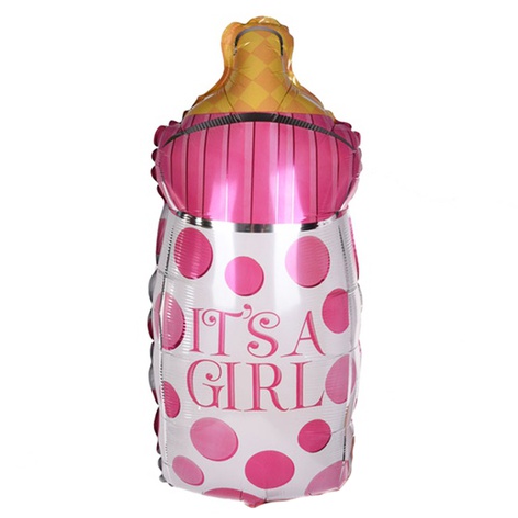 Фольгированный воздушный шар "Бутылочка для девочки"