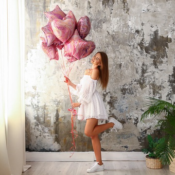 Оберемок повітряних куль зірки і серця "Агати"