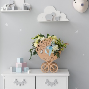 Цветы в коляске "Розы Baby Boy"