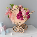 Цветы в коляске "Розы Baby Girl"
