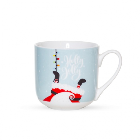 Чашка новогодняя Holly Jolly голубая