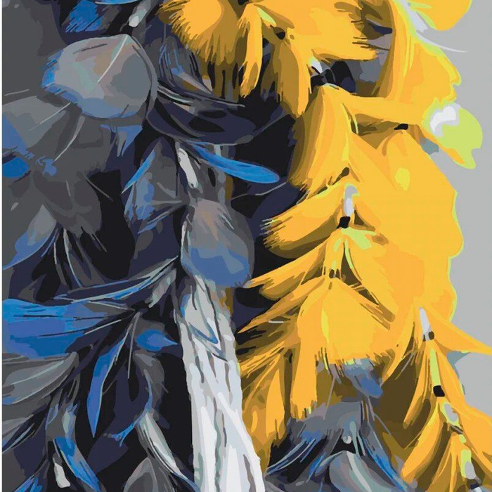 Картина по номерам "Желто-голубые перья"