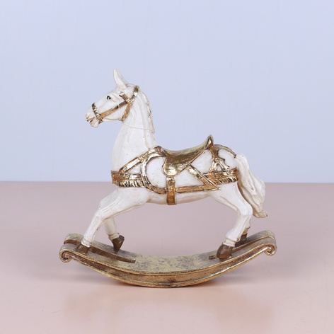Новогодняя декоративная статуэтка "Лошадка-качалка"