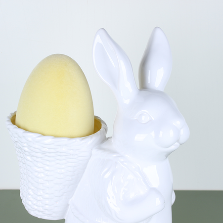 Керамічний кролик з кошиком, L