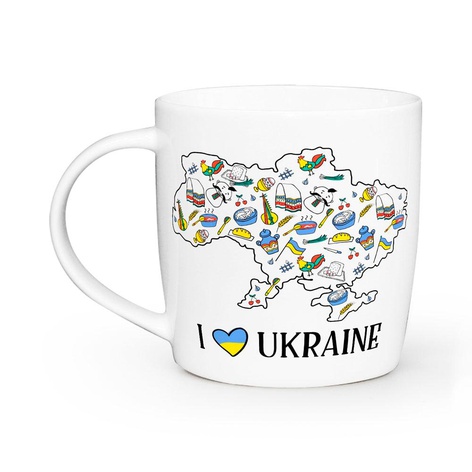Керамічна чашка Kvarta "I Love Ukraine"