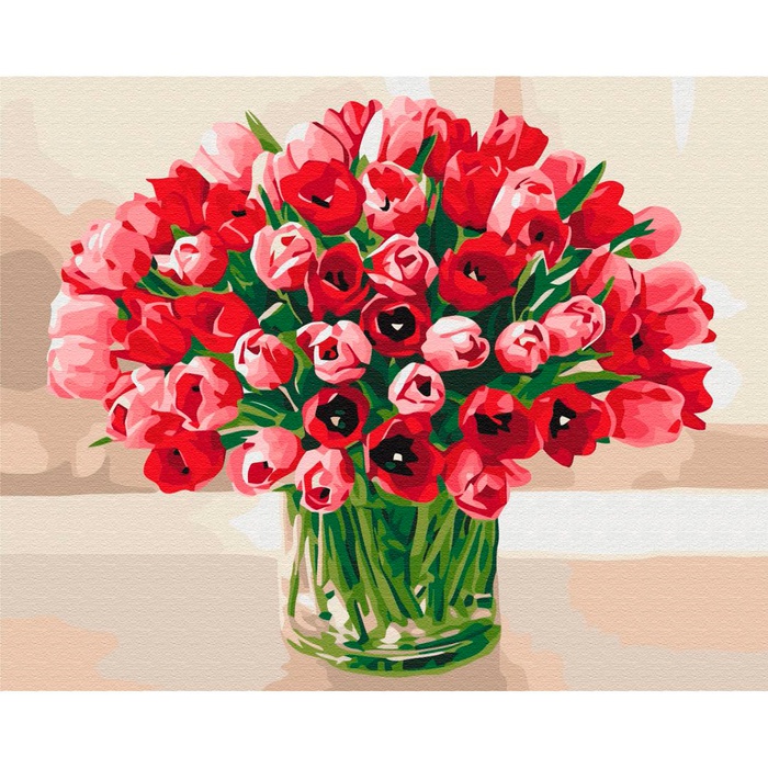Картина по номерам "Букет тюльпанів"