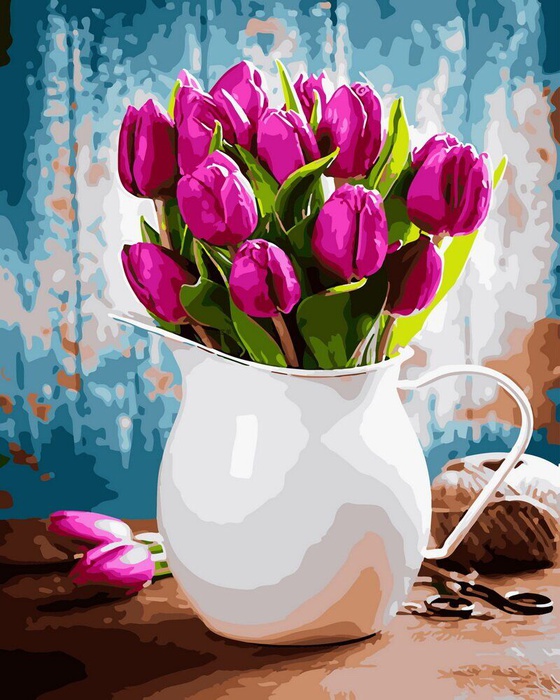 Картина по номерам Букет тюльпанов