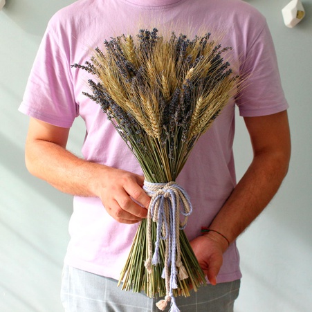 Букет из сухоцветов "Лаванда и пшеница"
