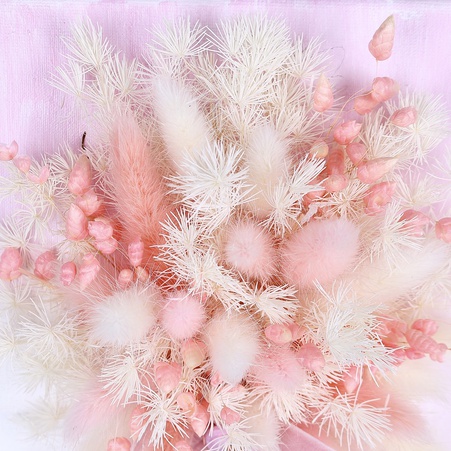 Картина из сухоцветов "Розовая арена эмоций"