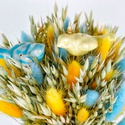 Пасхальный дидух желто-голубой с канарейками