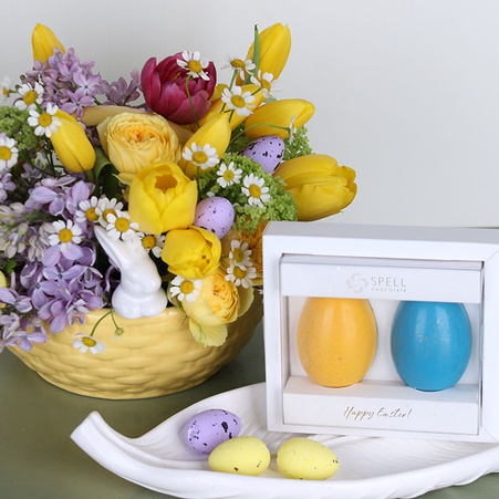 Подарочный набор с цветами "Светлая тайна Пасхи"