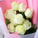 Букет 9 білих троянд Аваланч