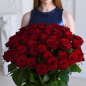 Букет 51 красная роза Гран При, 70 см