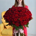 Букет 101 красная роза Mэри Mи, 80 см