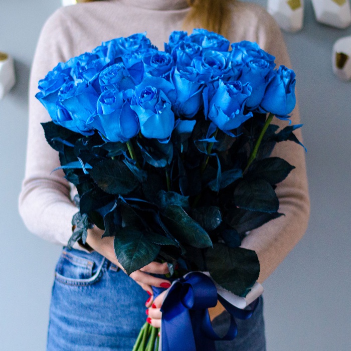 Букет 25 синих роз Роял Блу