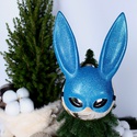 Карнавальная маска заяц голубая