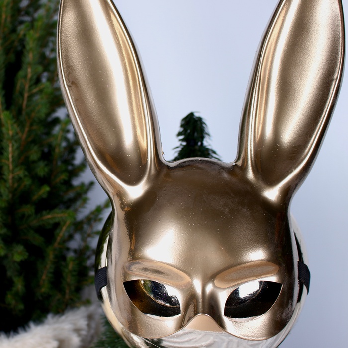 Карнавальная маска заяц золотая